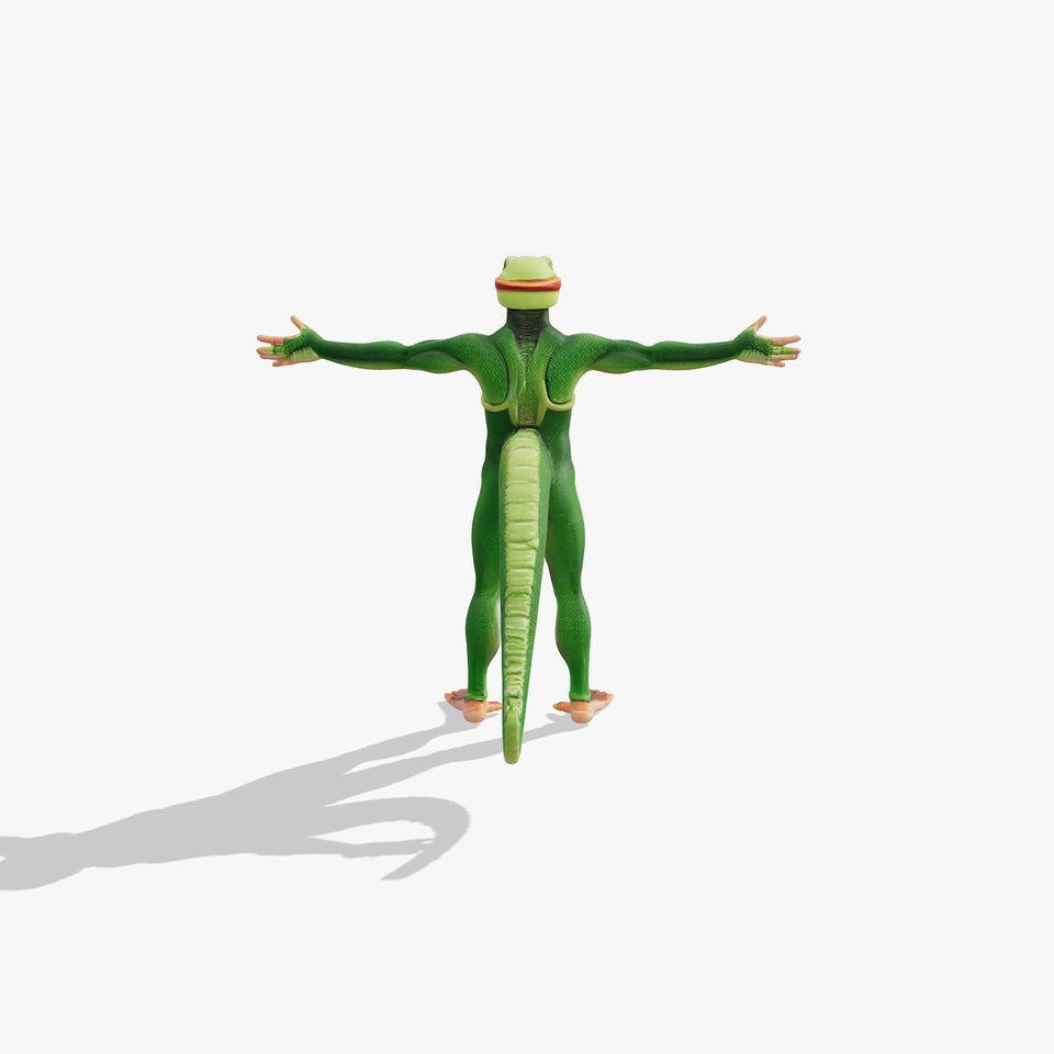 Green Humanoid Lizard model pack